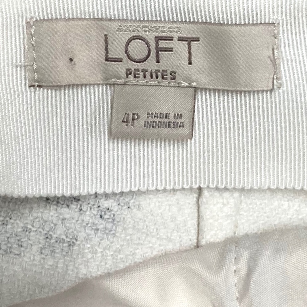 LOFT Floral Navy Blue and White Pencil Skirt - Picture 6 of 8